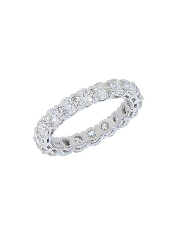 Nephora 14K White Gold & Diamond Eternity Band Ring/Size 6.5