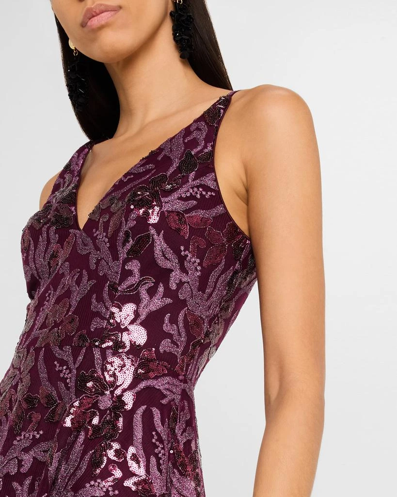 Dress the Population Black Label Elisa Sequin Floral Applique Midi Dress 5