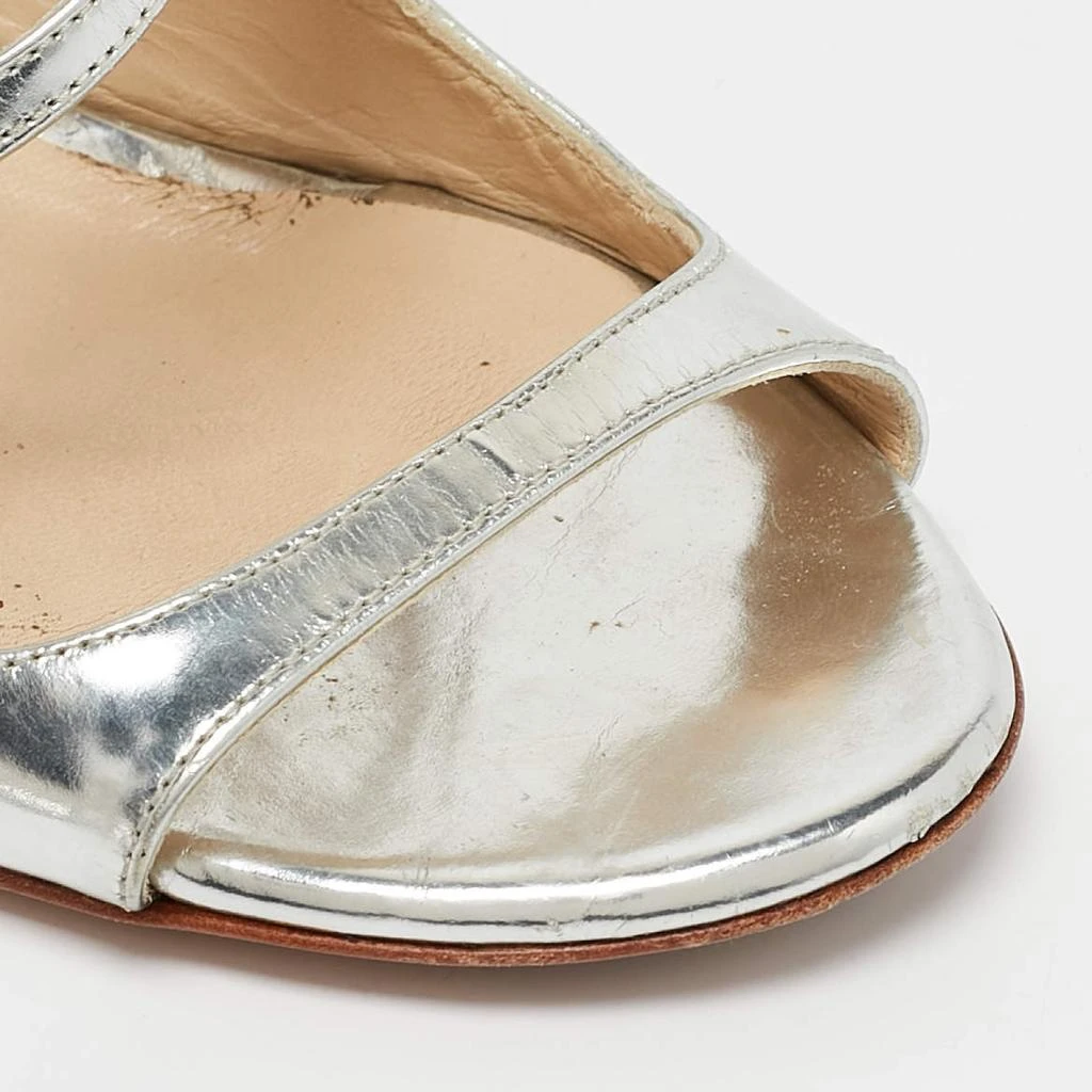 Jimmy Choo Jimmy Choo Silver Mirror Leather Paxton Cross Strap Sandals Size 36 7