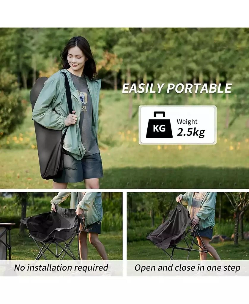 Naturehike Foldable Camping Chair Can bear 110 kg Fishing Chair Portable folding chair With armrest and two pockets 7