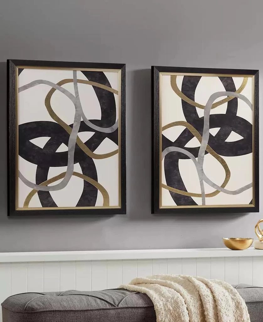 Martha Stewart Moving Midas Abstract Foil Framed Canvas Set, 2 Piece 4