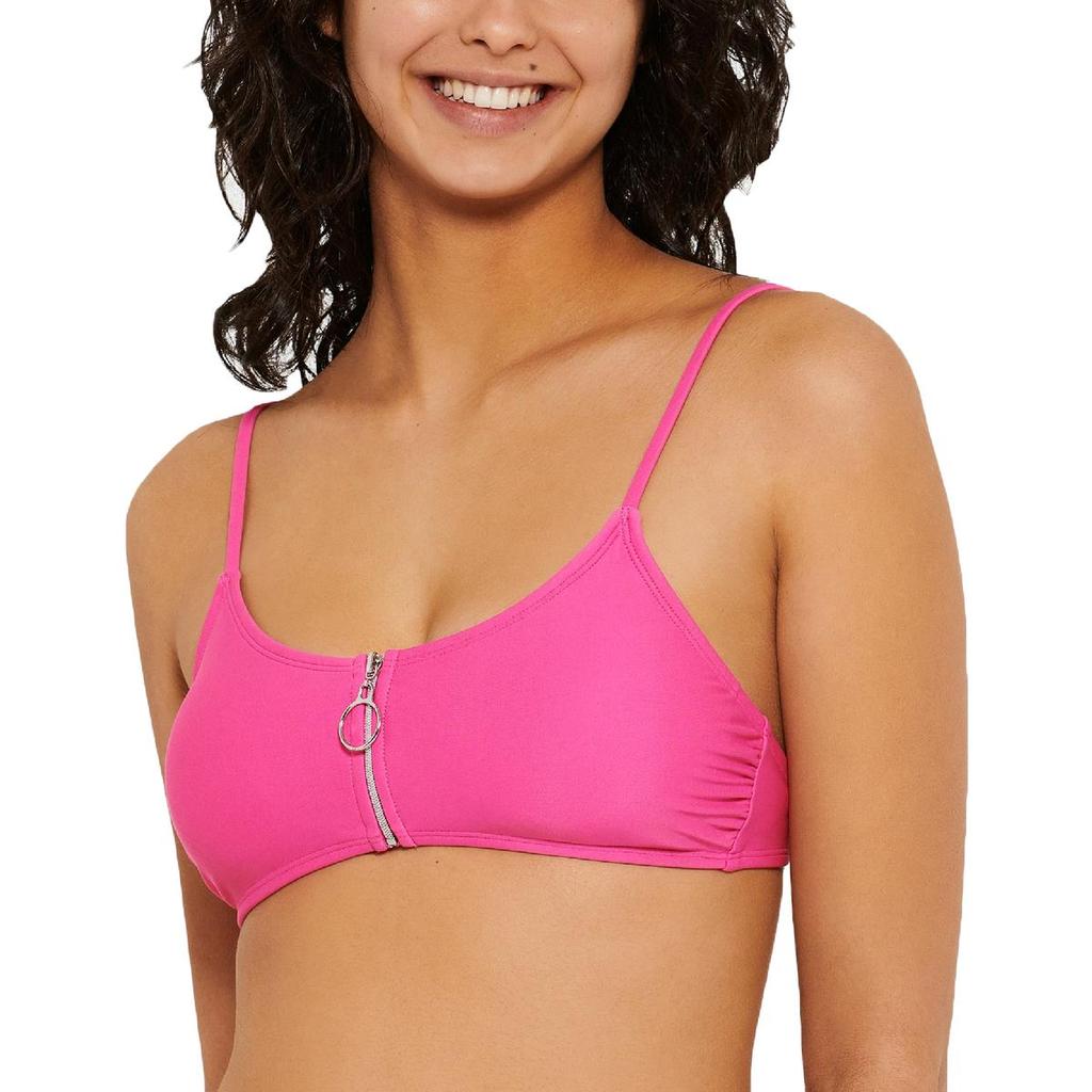 Hula Honey Womens Zipper Adjustable Swim Top Separates