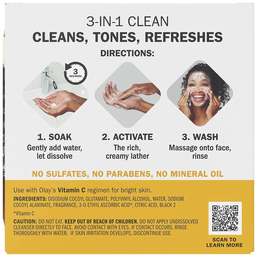 Olay Cleansing Melts + Vitamin C Face Cleanser, Water-Activated 7