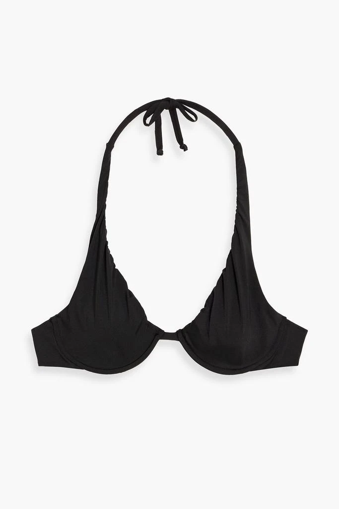 IRIS & INK Alexandra ruched underwired bikini top 1