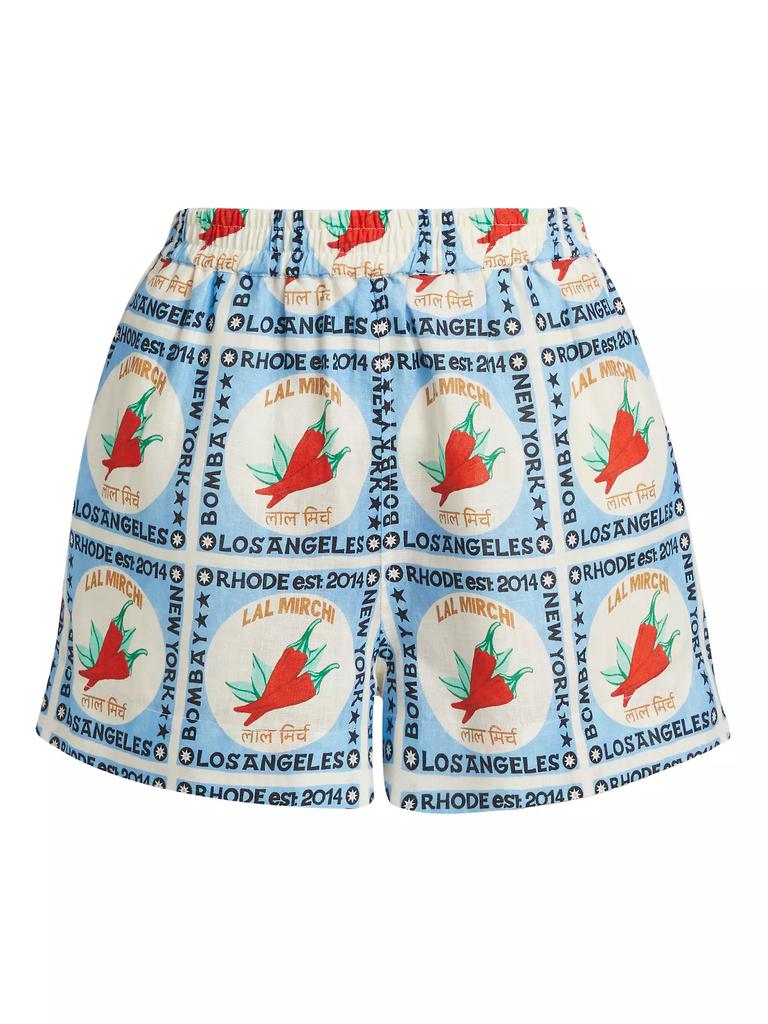 Rhode Audrina Printed Linen Shorts