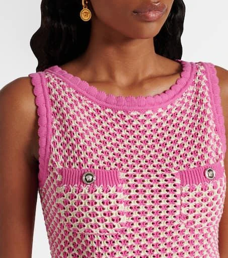 Versace Crochet cotton-blend crop top 4