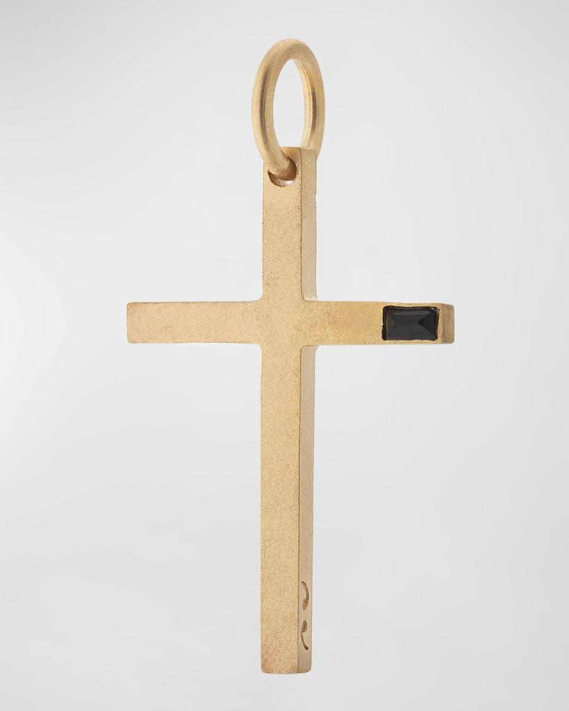 Marco Dal Maso Men's Yellow Gold Plated Cross Pendant with Black Onyx