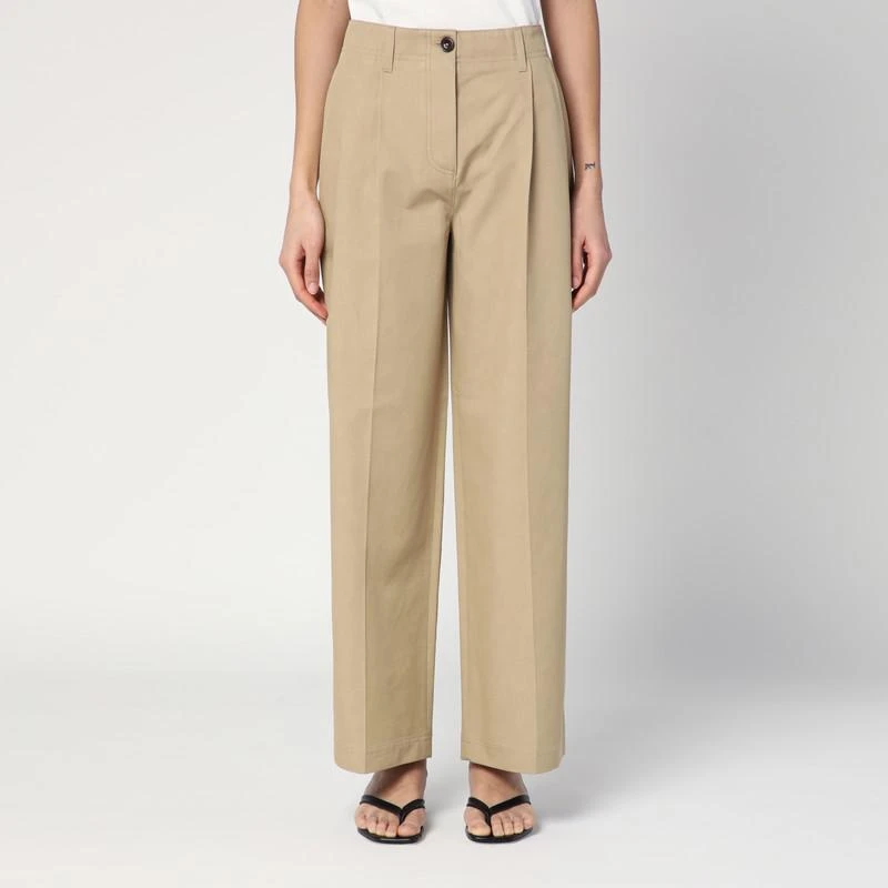 Totême Desert-coloured pants in cotton 1