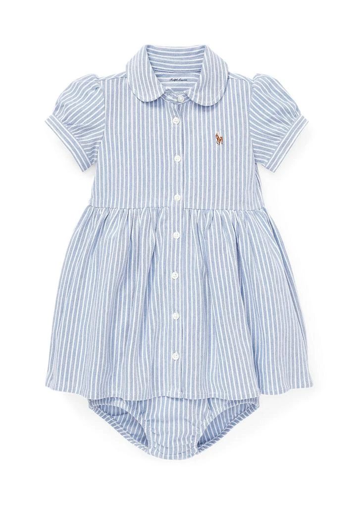 Ralph Lauren Baby Girls Striped Knit Oxford Dress