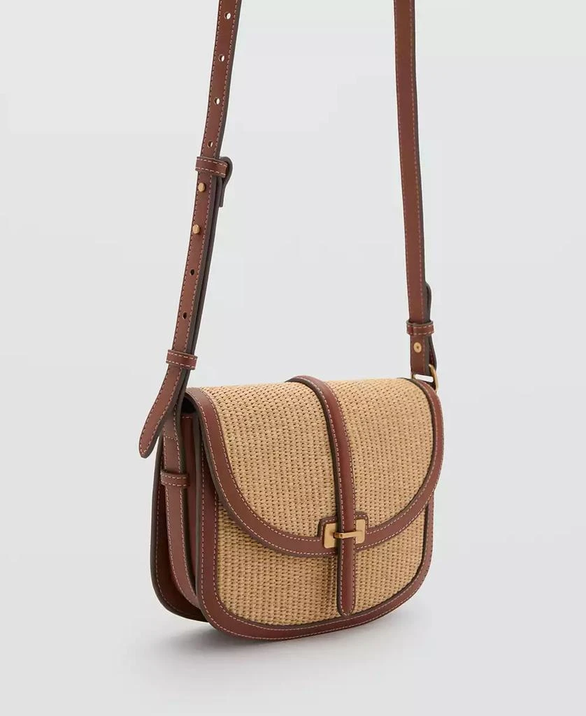 Mango Women
s Contrast Canvas Crossbody Bag 2