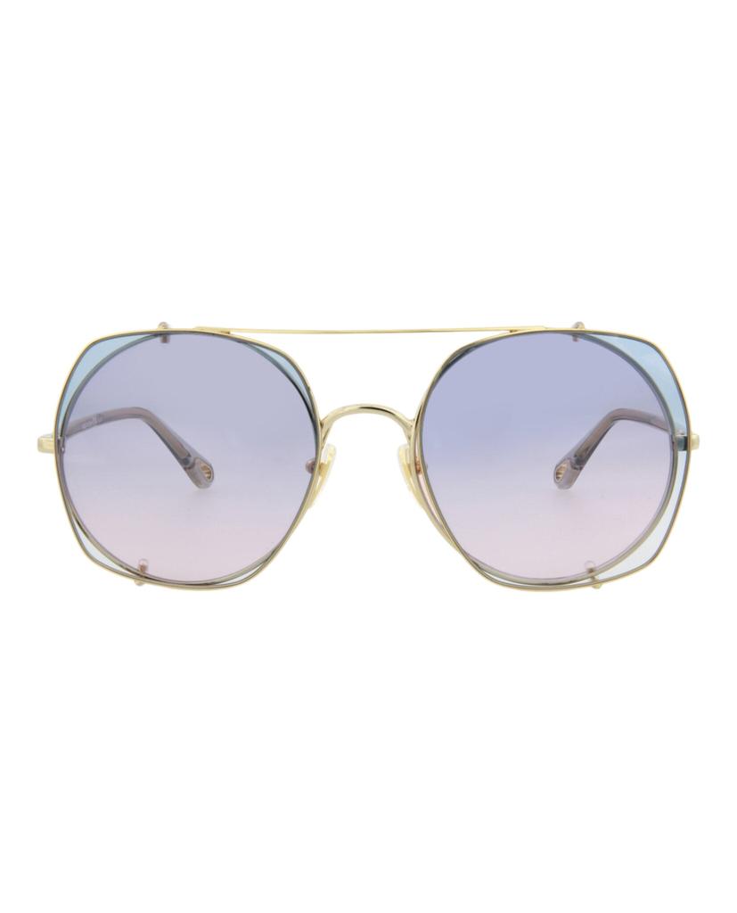 Chloé Square-Frame Metal Sunglasses