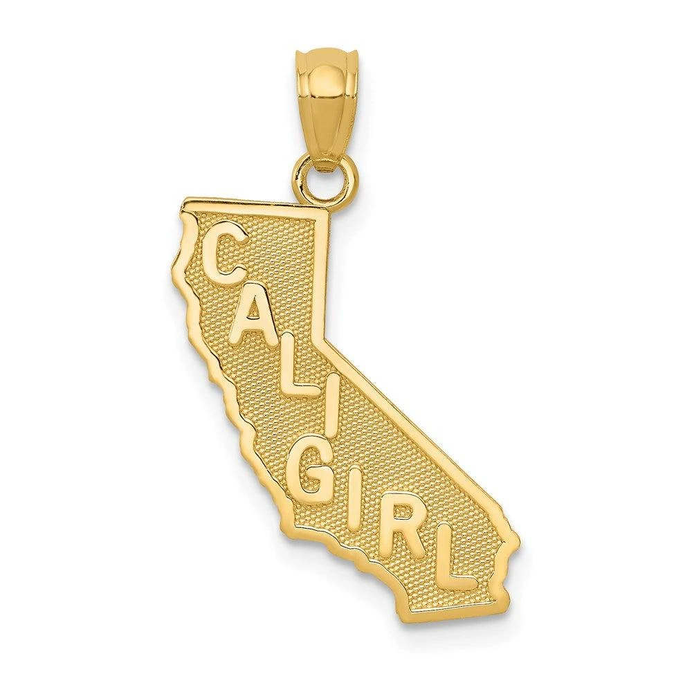 Diamond2Deal 14k Yellow Gold CALI GIRL State Map Pendant 1