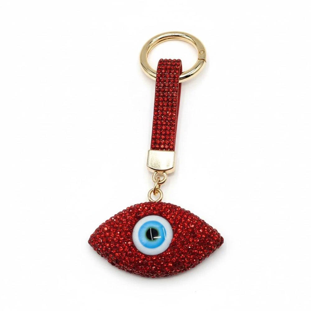 FASHNZFAB Bling Studded Evil Eye Bag Charm Keychain 4