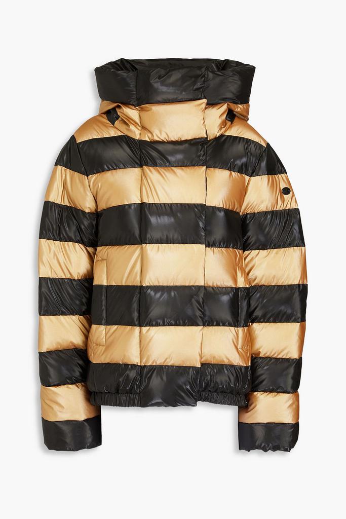 Goldbergh Dazzle quilted striped shell hooded down ski jacket