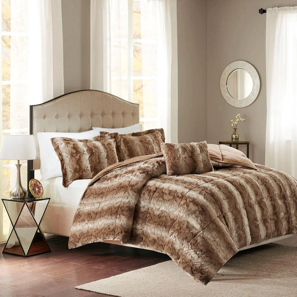 Streamdale Furniture Streamdale 4PC Faux Fur Comforter Set