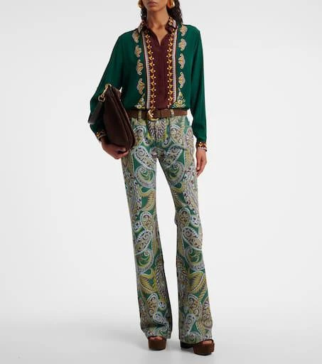 ETRO Paisley high-rise bootcut jeans 2