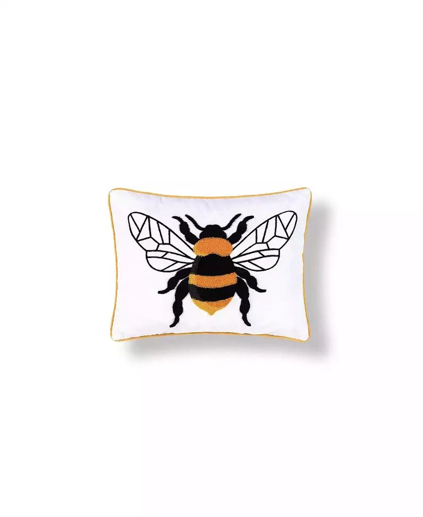C&F Home Spring Summer Bumble Bee Tufted Accent Pillow, 14" x 18"