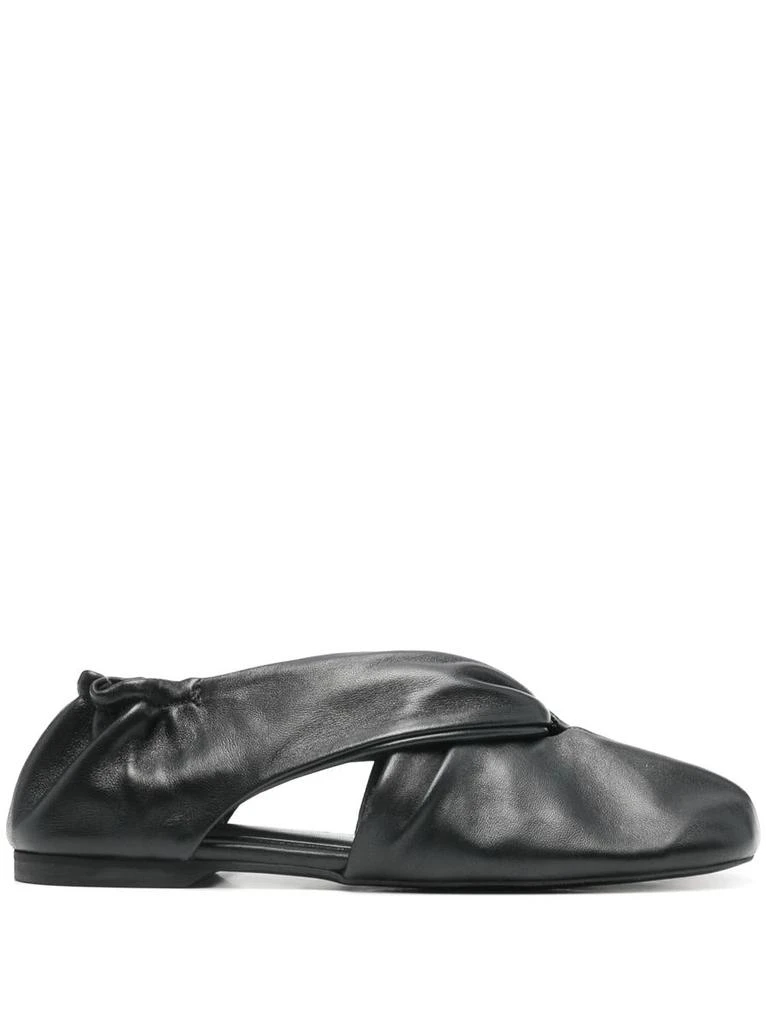 ALOHAS Alohas Alaula Black Leather Ballet Flats Shoes 1