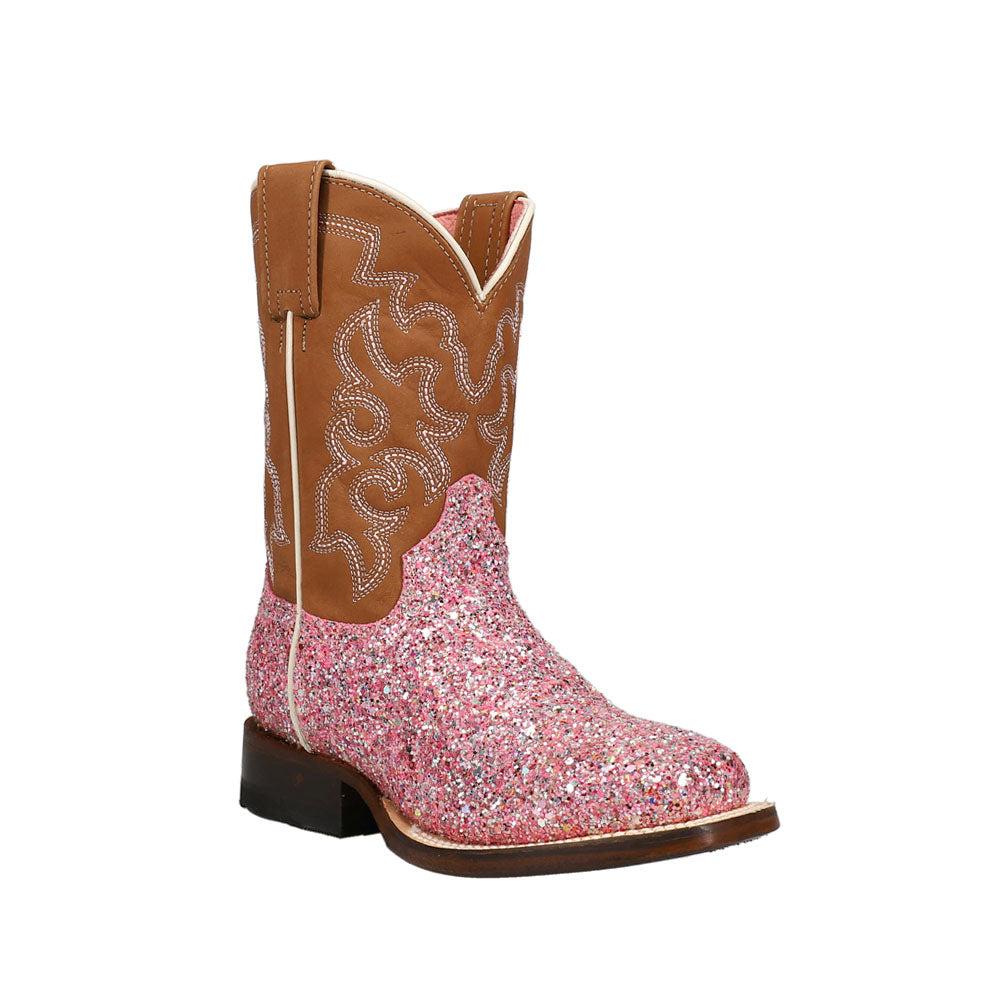Roper Glitter Queen Square Toe Cowboy Boots (Little Kid-Big Kid)