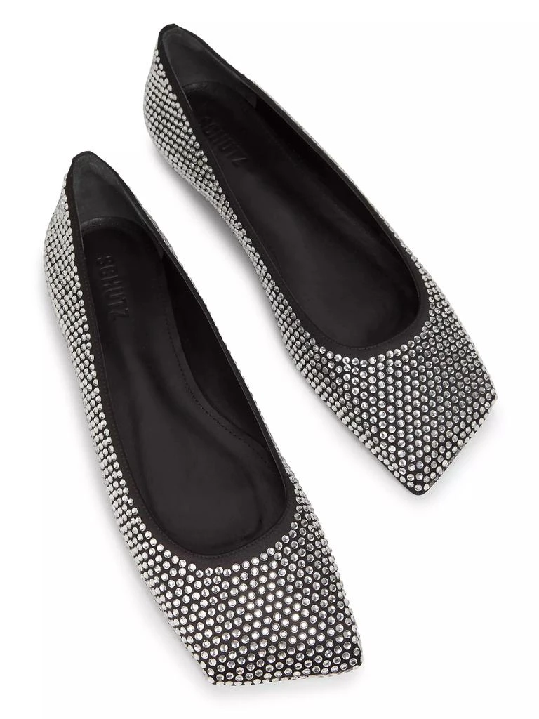 Schutz Jaycie Embellished Satin Ballet Flats 4