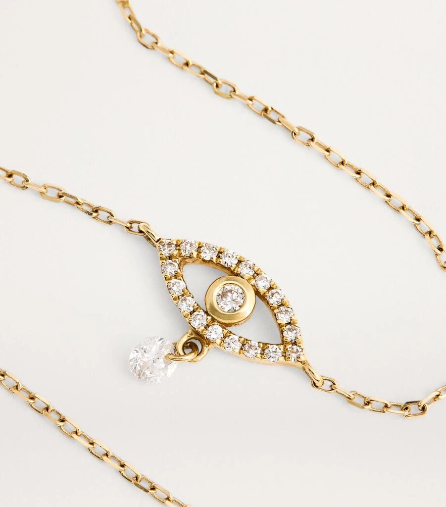 Persée Yellow Gold and Diamond Pavé Evil Eye Bracelet 4