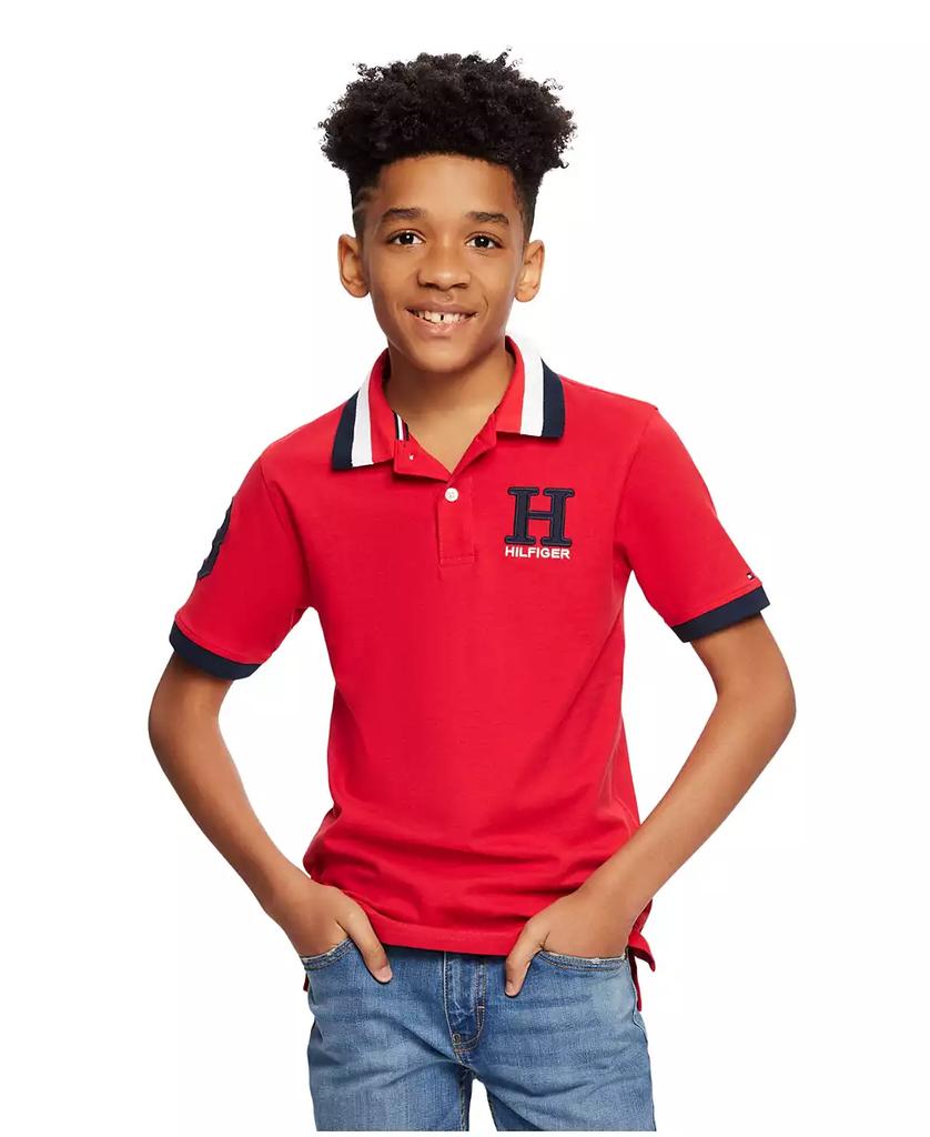 Tommy Hilfiger Toddler and Little Boys Striped Collar Embroidered Matt Polo Regal Red 6 Baby Clothing Shoes BeyondStyle