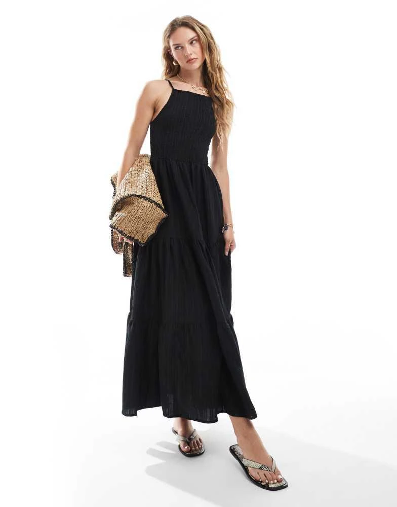 blue maxi dress boho Feeling Boho Tiered Maxi Dress S / sky blue