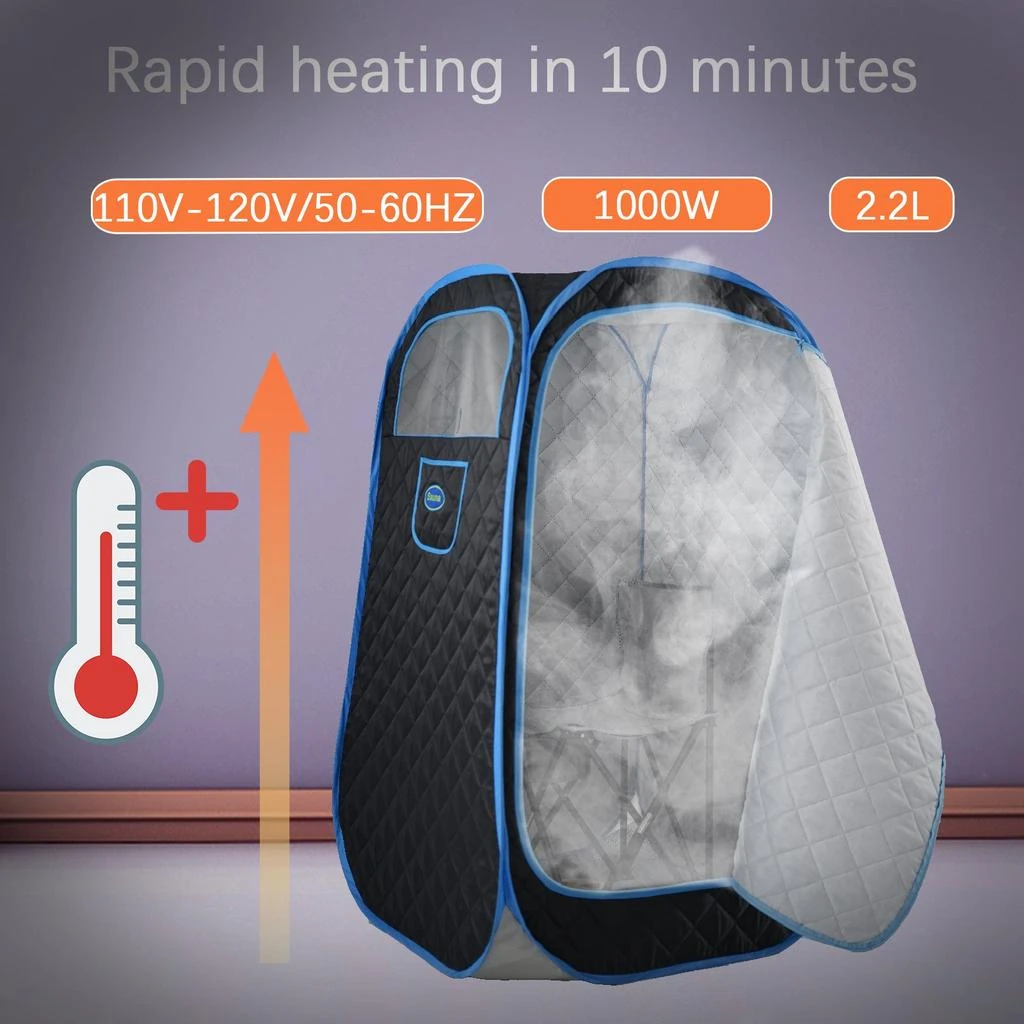 Streamdale Furniture Streamdale Portable and Space-Saving Home Steam Sauna Tent with 9 Temperature Settings 3