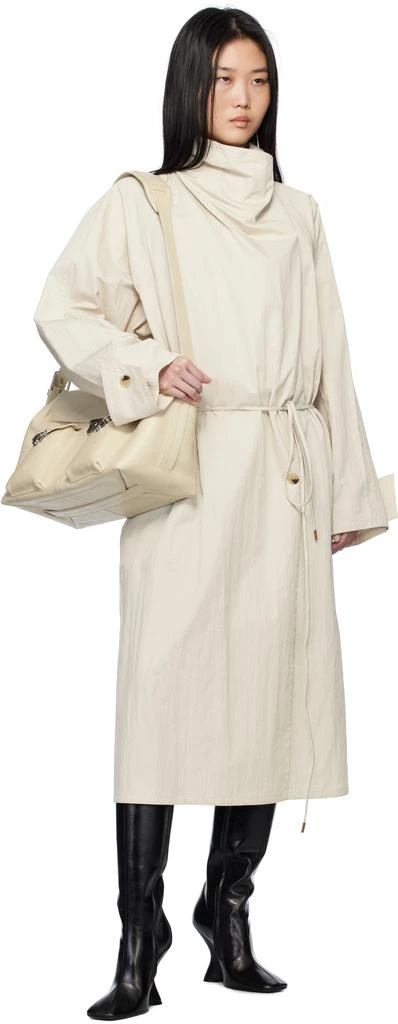 LE17SEPTEMBRE Off-White Cowl Neck Long Coat 4
