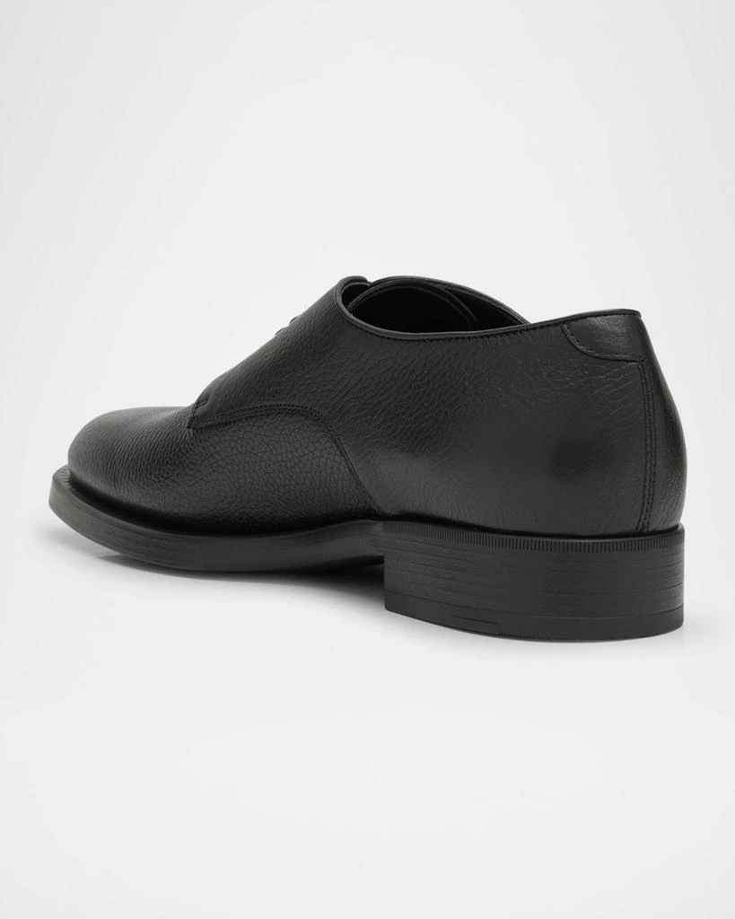 Giorgio Armani Men's Grained Leather Derby Shoes 4