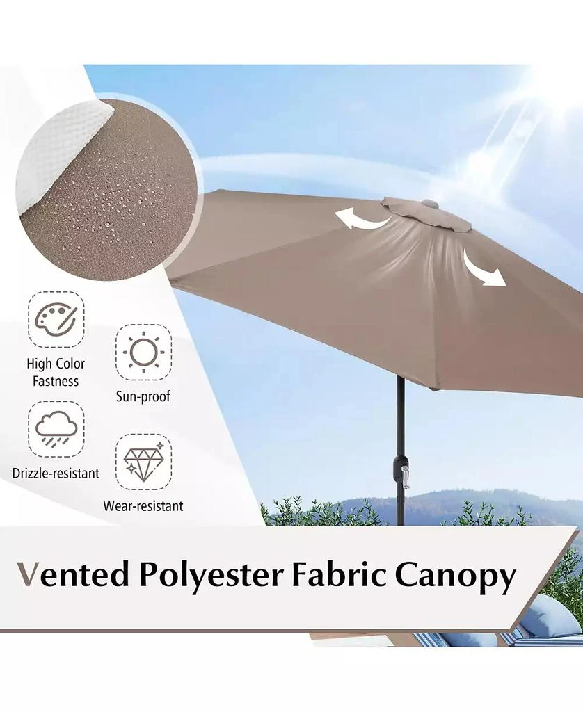 GOUUN 10 Feet Outdoor Patio Umbrella with Tilt Adjustment and Crank 6