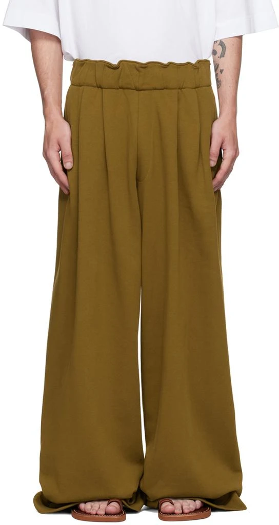 Dries Van Noten Tan Pleated Sweatpants 1