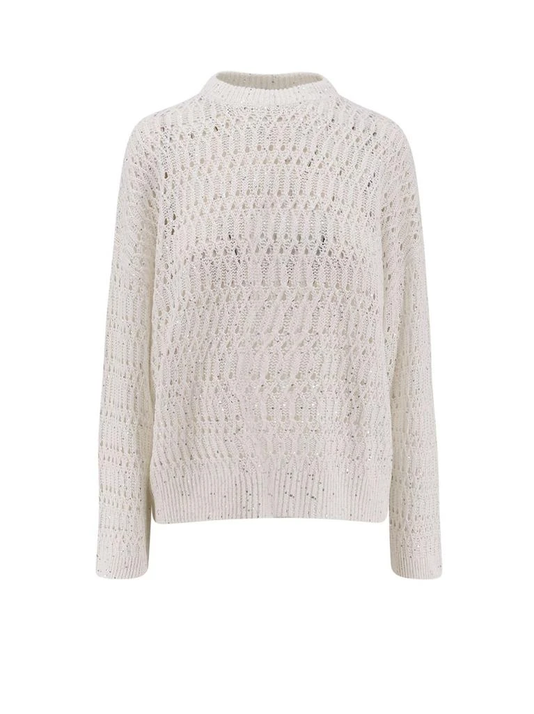 Brunello Cucinelli Brunello Cucinelli Crochet Crewneck Jumper from Cettire