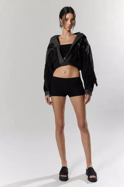 Silence + Noise Silence + Noise Hannah Western Fringe Faux Leather Jacket 2