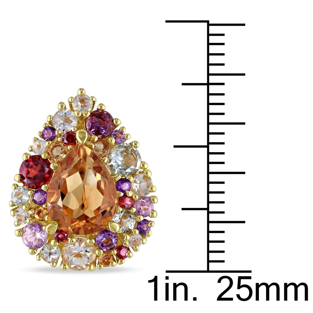 Mimi & Max 6 CT TGW Multi Gemstone Teardrop Earrings in Yellow Plated Sterling Silver