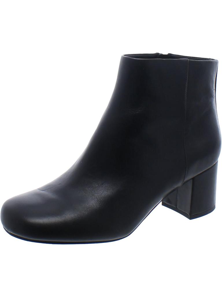 Vionic Womens Leather Block Heel Ankle Boots