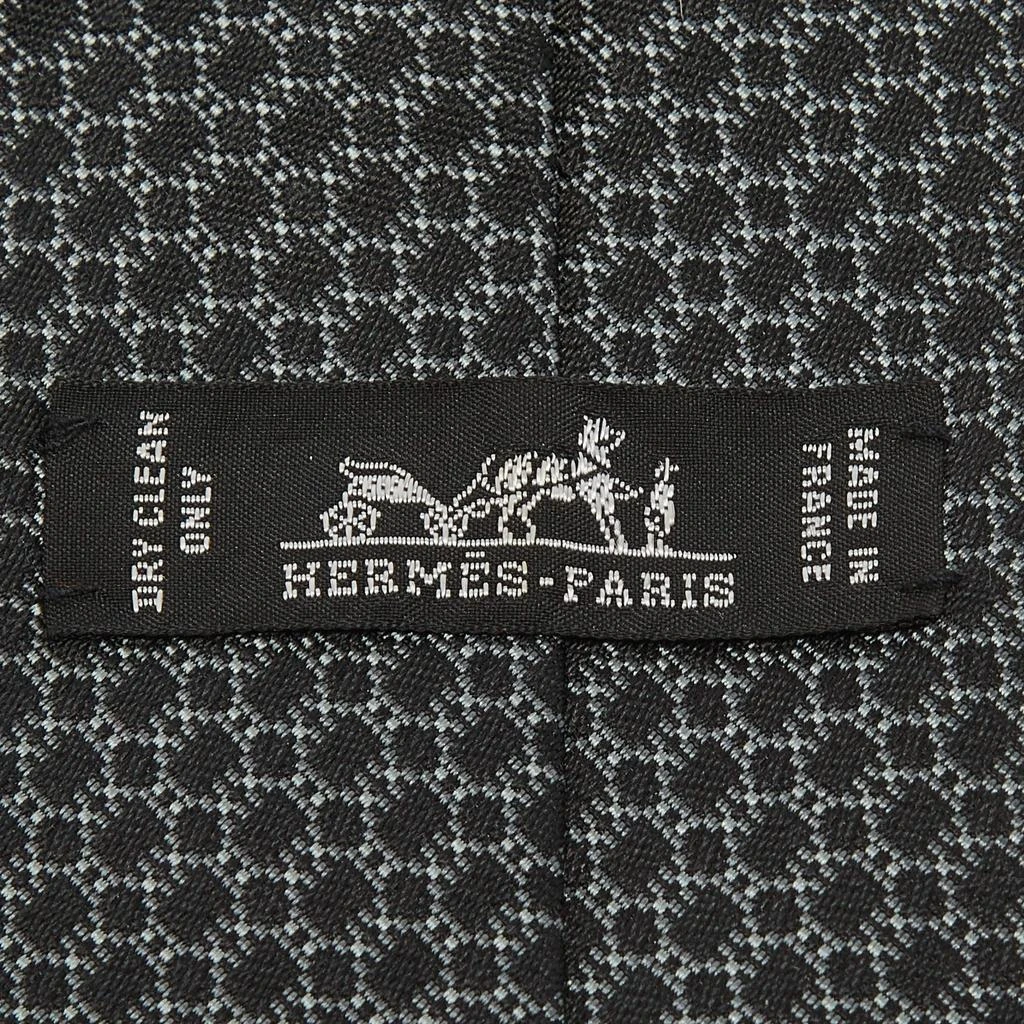 Hermes Hermes Grey Patterned Silk Tie 3