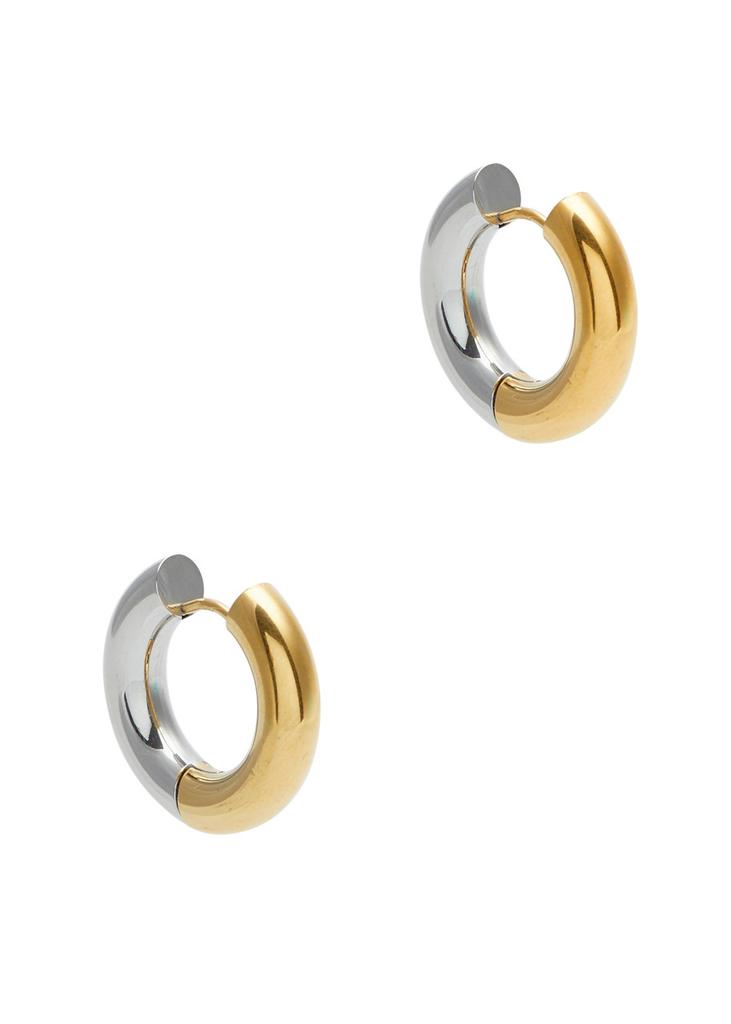 FALLON Two-tone 18kt gold and rhodium-plated hoop earrings