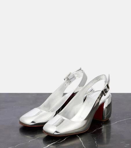 Christian Louboutin Minny 70 metallic leather slingback pumps 5