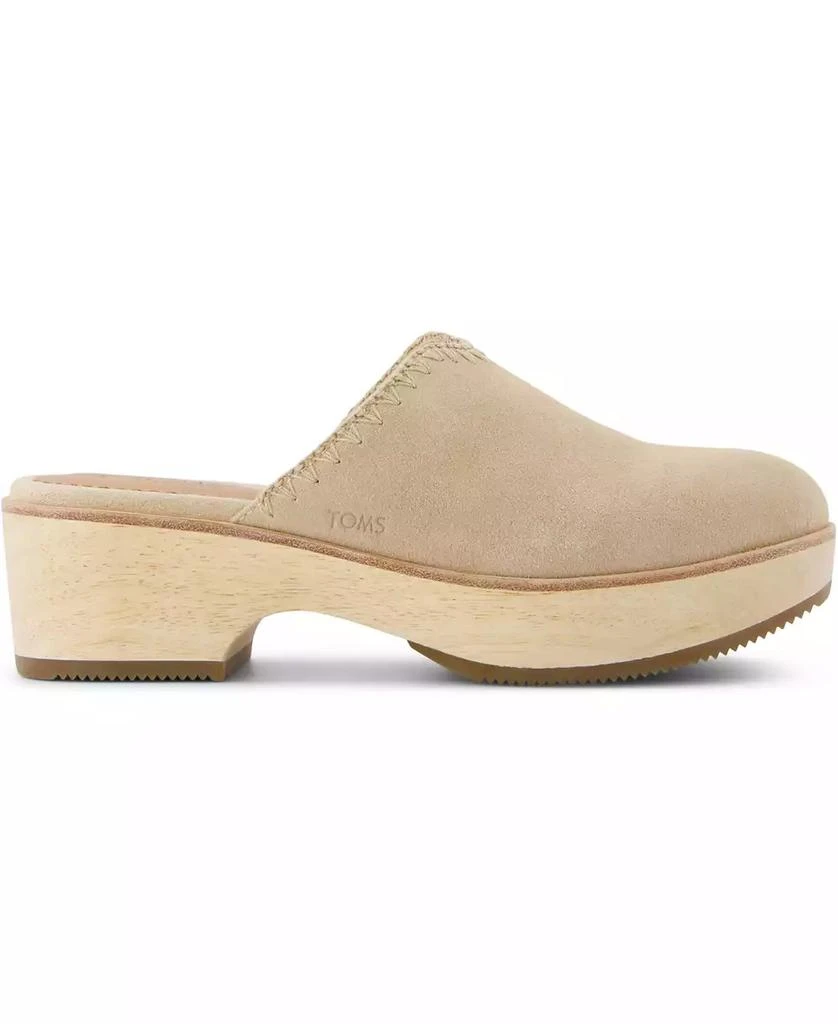 TOMS Women's Addison Suede Wood Mule Clog 2