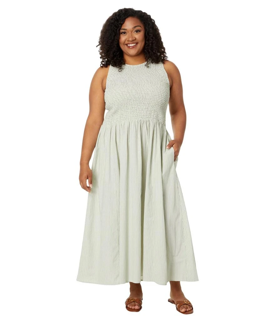Madewell Plus Smocked Sleeveless Midi Dress 1