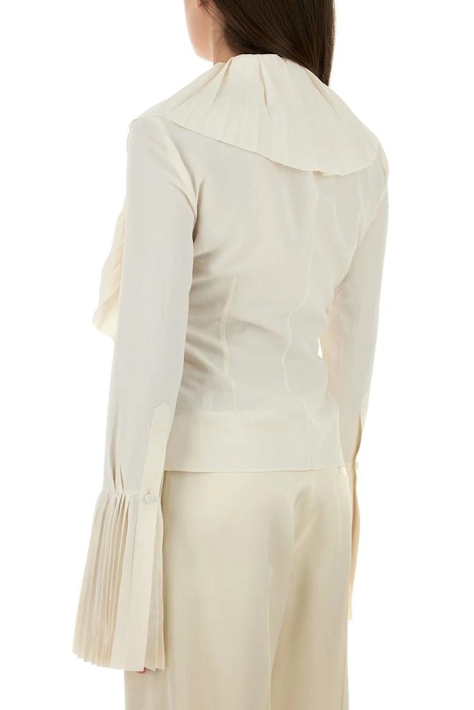 Alexander McQueen Ivory wover paper blend blouse 4