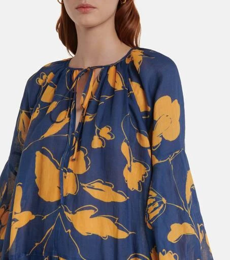 Lee Mathews Malorie floral ramie midi dress 4