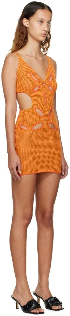 Danielle Guizio SSENSE Exclusive Orange Minidress 2