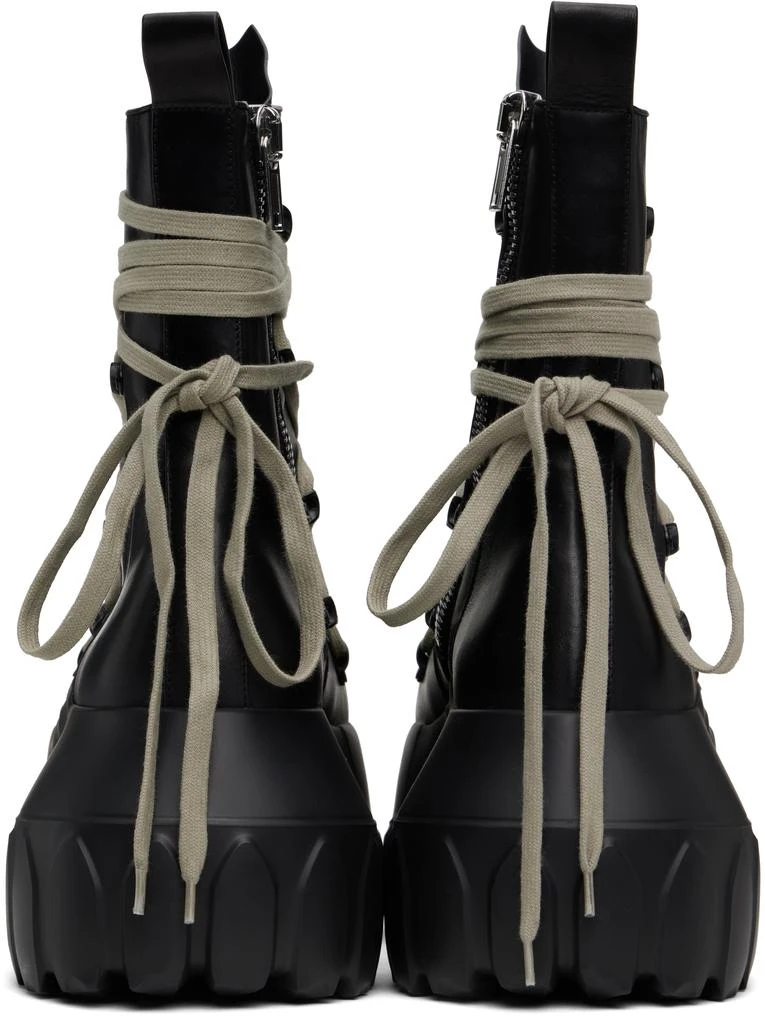 Rick Owens Black Hollywood Megalace Mega Tractor Boots 2