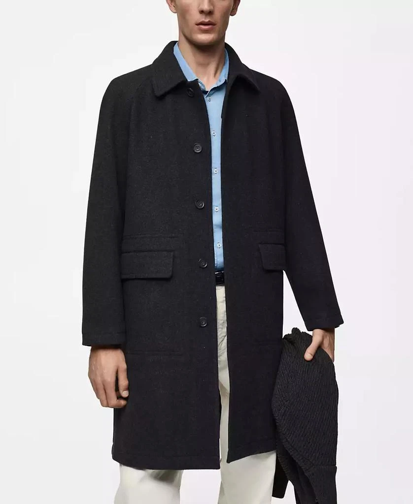 Mango Men's Pocketed Wool Coat 1
