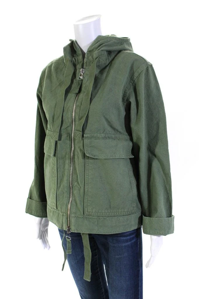 Everlane Womens The Canvas Organic Cotton Anorak  Forest Green 2