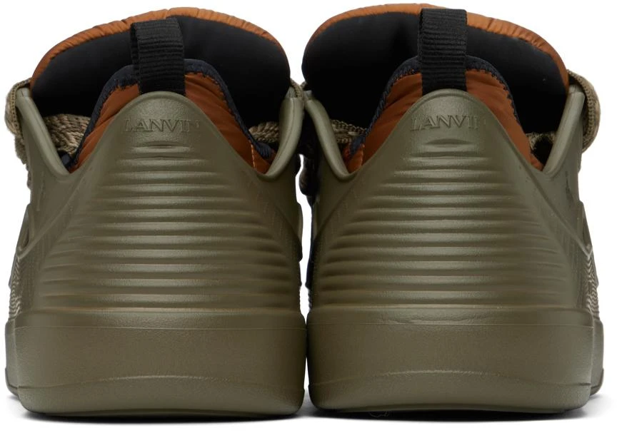 Lanvin Green & Taupe Curb Color-Block Rubber Sneakers 2