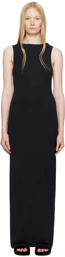 SKIMS Black Smooth Layers Long Boat Neck Maxi Dress 1