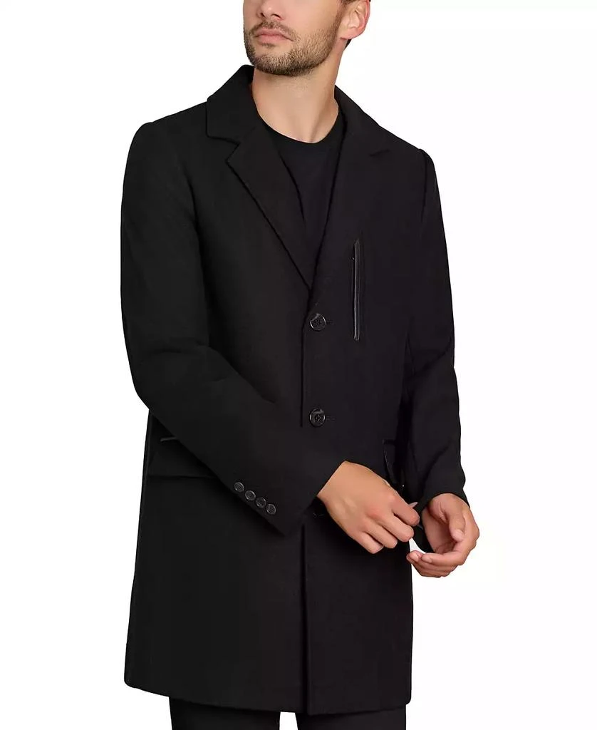 Sam Edelman Men's Coat with Faux-Leather Trim 3